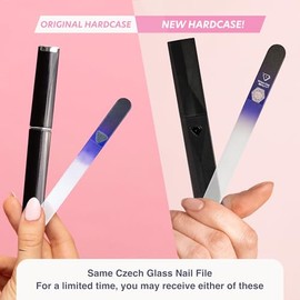 Bona Fide Beauty Lima de uñas de cristal, lima de uñas de cristal de manicura con fundas, lima de precisión suave, deja las uñas lisas, 1 pieza de lim