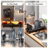 SanDream Small Dish Drying Rack with Removable Utensil Holder &