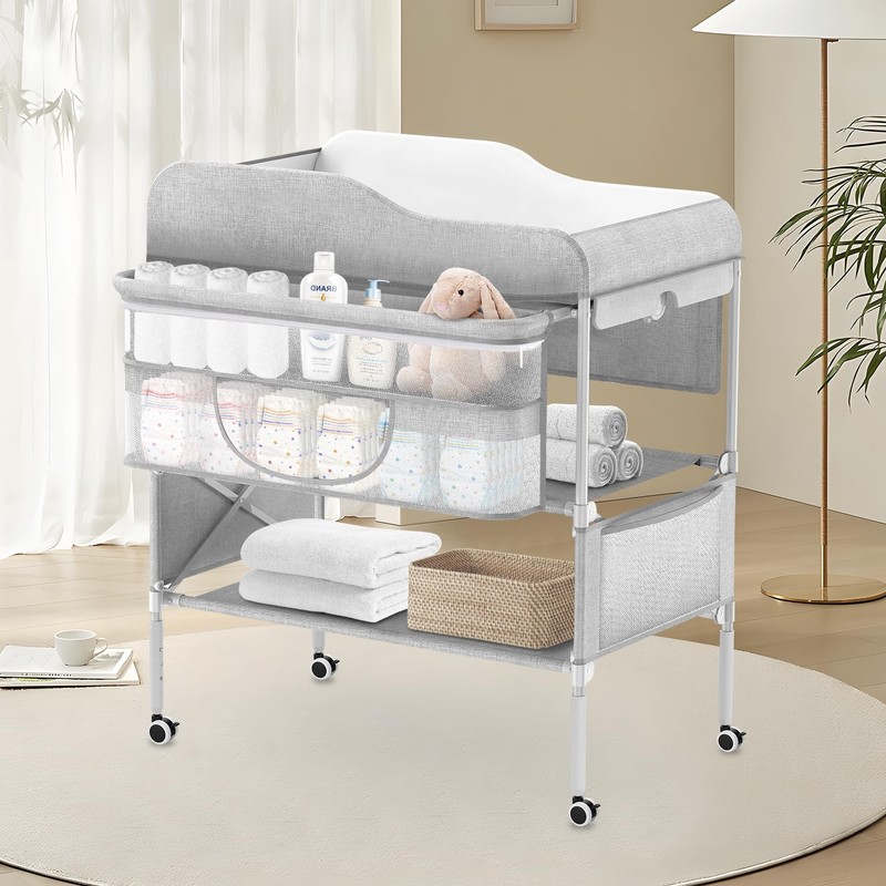 SEA PUNK Portable Baby Diaper Changing Table, Foldable Diaper Changing