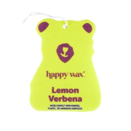 Happy Wax Lemon Verbena Hanging Car Cub Air Freshener - Scented Car Freshener Infused with Natural Essential Oils - Cute Car Freshener 4-Pack