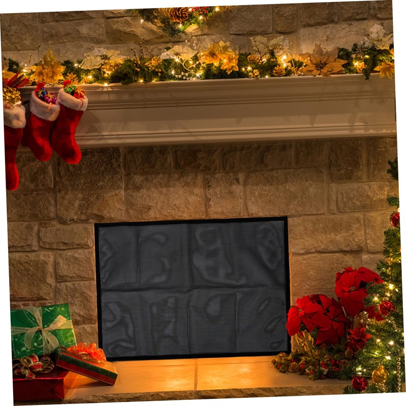 iplusmile 1 Set Fireplace Mesh Screen Curtain Heat Resistant Fireplace