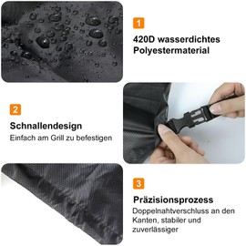 Cover Fits Ninja Woodfire Oven [OO101EU] on Stand, 420D Oxford, Windproof, Dustproof Cover with Buckle [Cover Only], Black