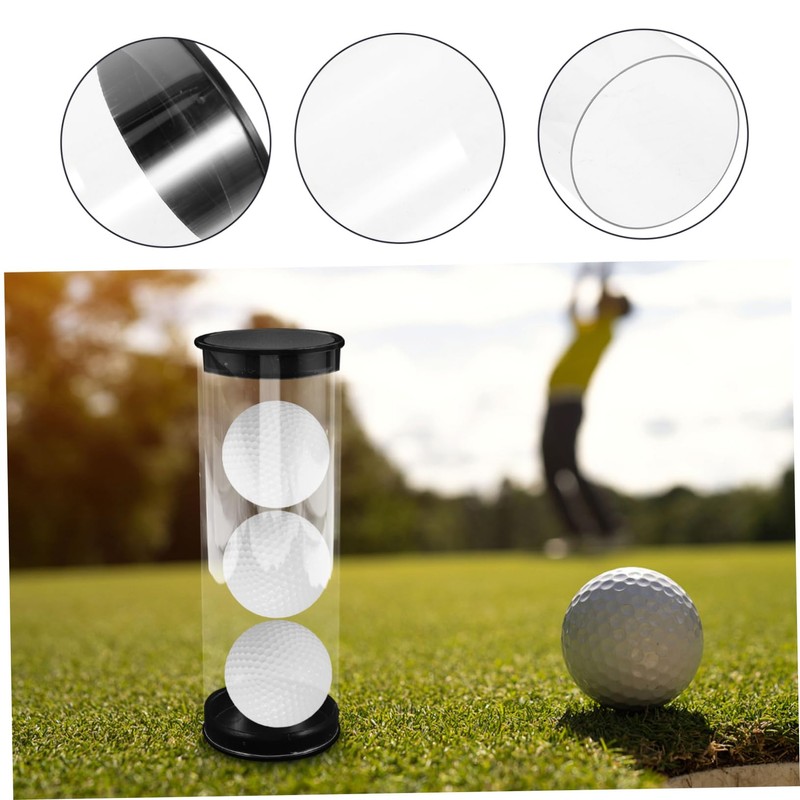 VICASKY 2Pcs Golf Ball Tube Transparent Plastic Holder for Golf