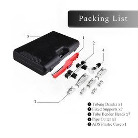 Wostore Ratcheting Tube Bender Kit 1/4"-7/8" OD 7 Aluminum Alloy Heads, 90° Manual Tubing Bender with Pipe Cutter & Deburring Tool for HVAC Refrigeration Heating Hydraulic Copper Aluminum Steel Pipe