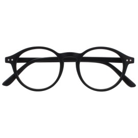 OPULIZE REY Gafas de Lectura - Marco Redondo Retro - Negro Mate - Hombre Mujer - Bisagras de Muelle - R56-1 - +1.00, negro mate, Einheitsgröße