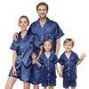 IFFEI Matching Family Silk Pajamas Set Satin Button Down Loungewear