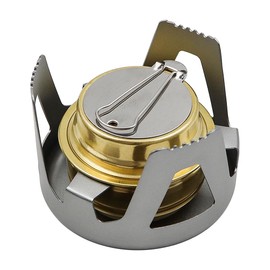 Tiardey Outdoor Mini Spirit Burner Ultralight Portable Alcohol Stove for Backpacking Hiking Outdoor Camping Stove for BBQ Cooking(Grey)