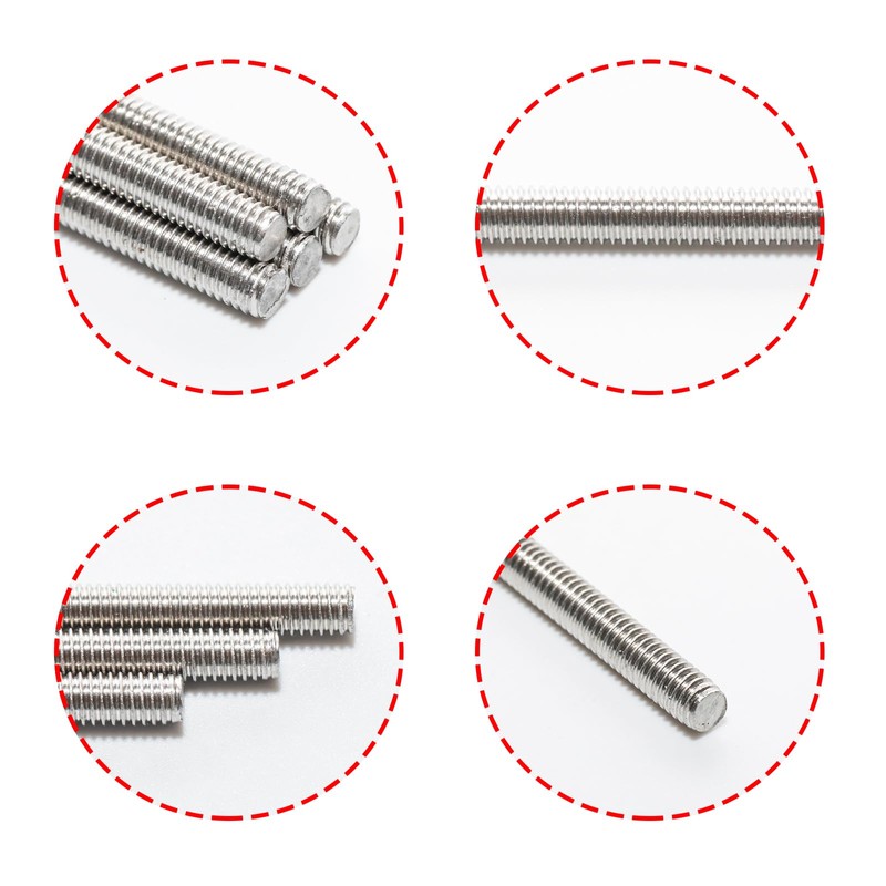 Pocoxll 5 Pcs 304 Stainless Steel Fully Threaded Rod, Right