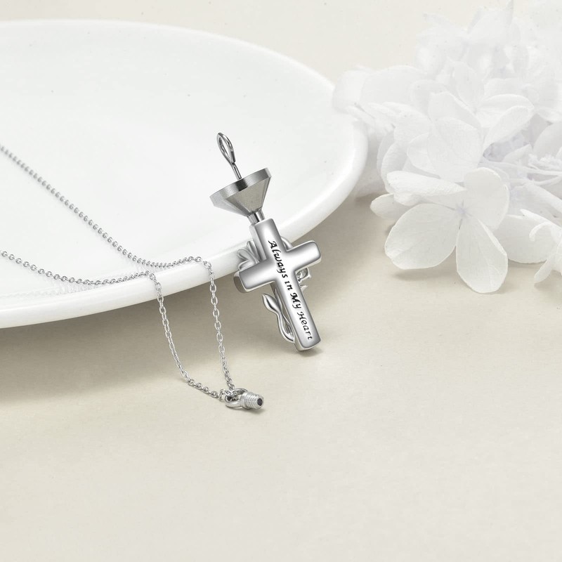 CRMAD Ladybug Urn Necklace for Ashes Sterling Silver Ladybug Cross