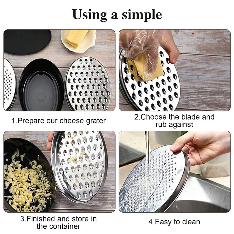 Kettion Cheese Grater with Airtight Storage Container,Cheese Shredder&Vegetable Grater(2-in-1)，Box Grater
