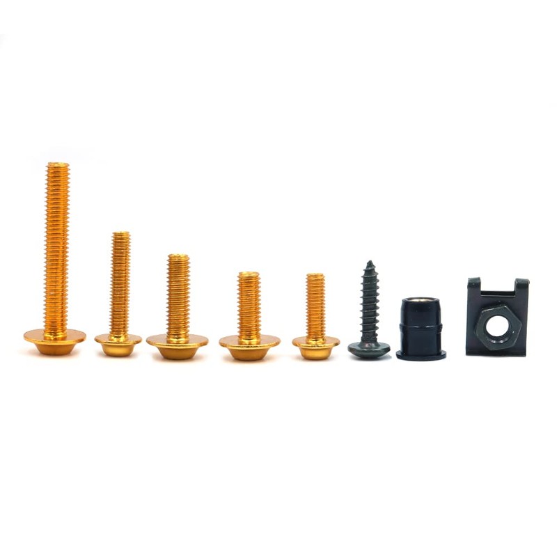 ANCLLO 177pcs Motorcycle Fairing Bumpers Panel Bolts Kit Body Fastener