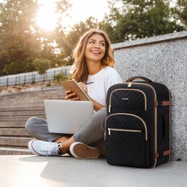 LOVEVOOK Travel Backpack Carry on Flight Approved 50L,Waterproof TSA Travel Essentials Personal Item Backpack for Women Men,Large Carry on Luggage Suitcase Travel Bag for Airplane with 3 Packing Cubes