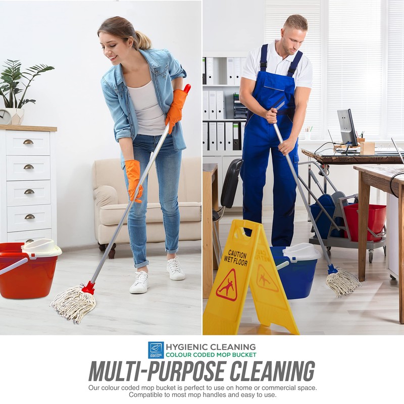 Colour Coded Mop Buckets − 12L Mop Bucket with Wringer