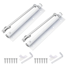 sourcing map 2 Pcs 195mm/7.68" Spring Door Closer, Stainless Steel Automatic Door Closers with Adjustable Closing Speed for Home Self-Closing 5kg Door, White