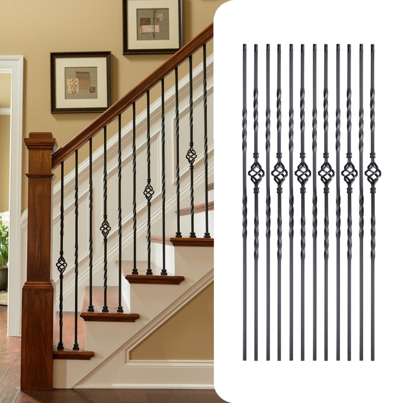 12Pack Wrought Iron Balusters 44 Inches Metal Railings Deck Balusters