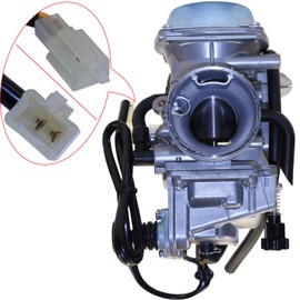 GLENPARTS Replacement Carburetor Compatible with Honda 300 TRX300FW FOURTRAX 1988 1989 1990-2000 TRX 300 Carb ATV OEM 16100-HC4-750 with Spark Plug Throttle Cable