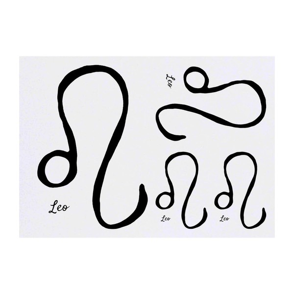 Azeeda 4 x 'Sternzeichen Löwe' Temporäre Tattoos - Wasserfest, Hautfreundlich
