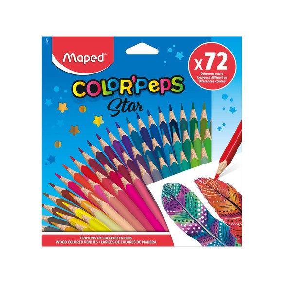 Maped - Ergonomic Triangular Colouring Pencils, Colour'Peps Star Made of