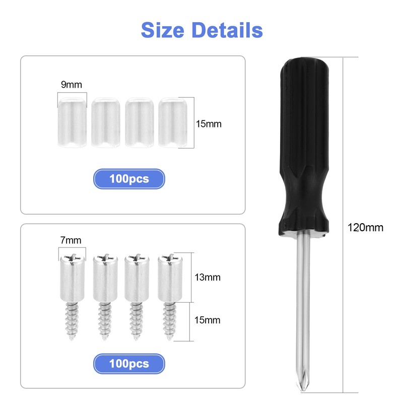 Faankiton Pack of 100 Self-Tapping Integrated Screw, Self-Tapping Shelf Supports,