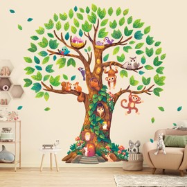 DECOWALL DL4-2303 Huge Giant Tree Wall Sticker (56x62 inches) Decor Kindergarten Nursery Kids Room DIY Wall Decal Sticker Wall Art Stickers Boys Girls Children Bathroom Decoration Vinyl Bedroom Teen
