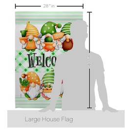 Breeze Decor Cactus Gnome House Flag Dowel Set Garden Autumn Harvest Fall Fairy Springtime Natural Mushroom Decoration Banner Small Yard Gift Double-Sided, Made in USA