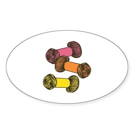 CafePress Colored Yarn Sticker Oval Car Bumper Sticker