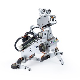 SunFounder PiDog AI Robot Dog Kit for Raspberry Pi 4/3B+/3B/Zero 2W, ChatGPT-4o Enabled with Voice Command & Video Recognition, App Control, FPV, 12 Servos, Gyroscope, Camera, Mic (RPI NOT Included)