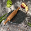 IBLAY Green Marble Chakla with Wooden Belan/Rolling Pin Board/Roti Maker/Chakla