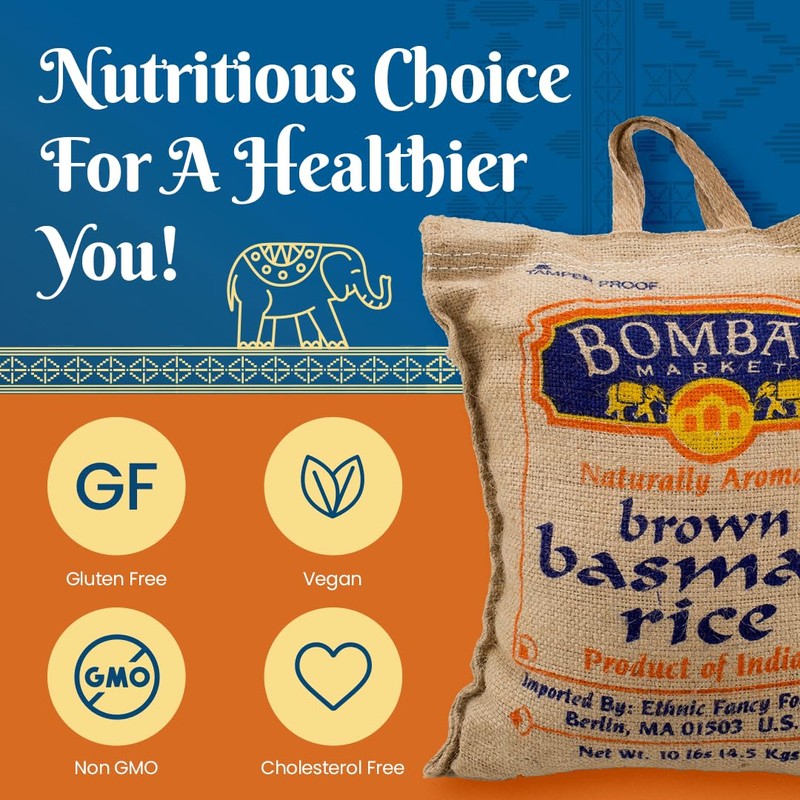 Bombay Market Brown Basmati Rice - Aromatic & Nutty Flavor