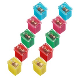 10 Pcs Versatile Automotive Fuse Assortment Car Square Fuse Combination Low Profile Box Shaped Micro Cartridge Fuses Vehicle Micro Fuses for Car SUV RV Truck (20A 30A 40A 50A 60A)