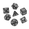 35Pcs Plastic Dice Kit Pearl Pattern White Numbers Polyhedral Dices