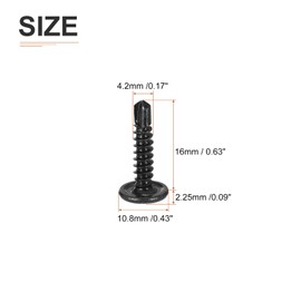 DTGN #8x5/8 Sheet Metal Screws - 500Pack - for Wood, Furniture - 410 Stainless Steel Phillips Round Head Washer Drill Tail Self Tapping Screws - Black