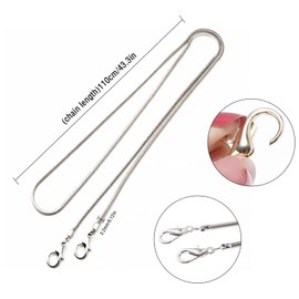 NEUSID Pack of 2 Bag Chains, 110 cm Metal Shoulder Strap for Bags, Purse Chain, Carry Strap Chain for Handbags with Metal Buckles (Gold, Silver), Silver and light gold