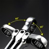 Michear Ratchet Spanner 180°Flex-Head Keyring Combination 10mm Portable Ratchet Ring