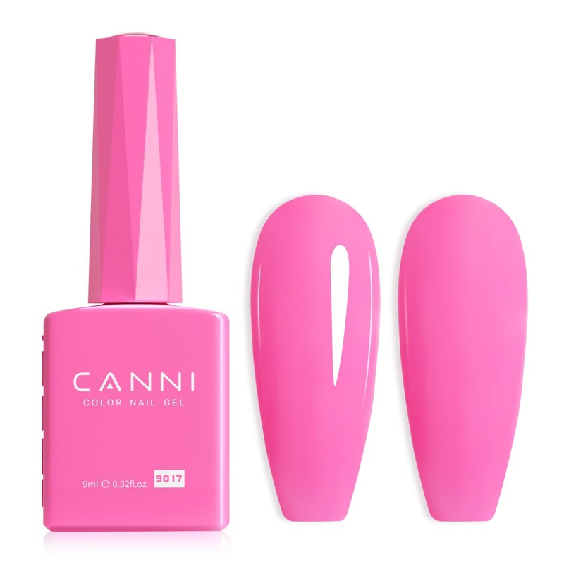 CANNI Pink Gel Nail Polish, 1Pcs Bright Pink Gel Polish