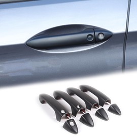 HIRUFAIT Exterior Door Handle Cover Trim for Honda Pilot 2016-2022 / Honda Ridgeline 2017-2022, 4PCS Car Outside Door Handle Protector Accessories ABS Material (Matt Black)
