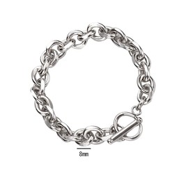 YINKE Bracelet, Men's, Women's, Accessories, Stainless Steel, Mantel, Chain, Silver, Silver, Street Accessory, Hypoallergenic,, One size, Stainless Steel