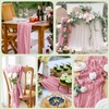 Wokceer Cheesecloth Table Runner Pink 10FT Boho Gauze Cheese Cloth