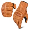 aaasportx Men's Leather Motorcycle Gloves with Touchscreen Function - Protectors