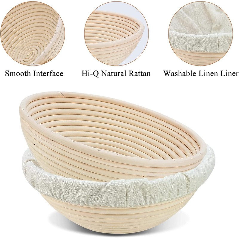 2 Pcs Bread Proofing Baskets, 23cm Round Sourdough Proofing Basket