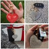 JK Home 2pcs Glitter Crystal Rhinestone Heart Tassel Keychain With