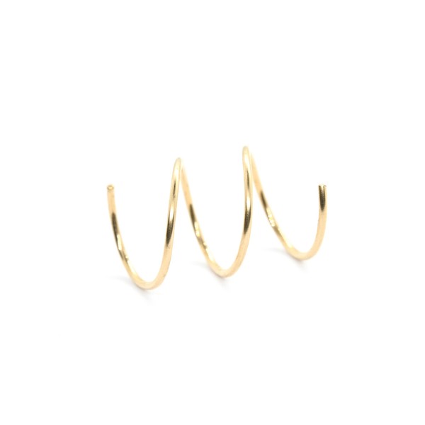 Triple Piercing Earring Hoop Three Hole Spiral Silver Climber