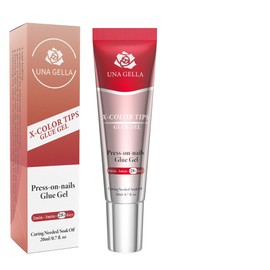 UNA GELLA UV Gel Nail Glue 20ml for Nails Tips, Super Strong Solid Glue Gel U V/LED Lamp Curing Required for Fake Acrylic Nail Tips, Press On Nails Art Extension