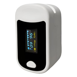 Inhalacare | Oxímetro Digital de Pulso, Monitor Médico de Dedo para Saturación de Oxígeno y Frecuencia Cardíaca, Pantalla LED, Para Adultos y Niños, Color Blanco FS20E (BLANCO)
