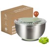 Lunememo Stainless Steel Salad Spinner, Lettuce Spinner with Drain, Non-Slip