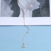 Yheakne Boho Crystal Back Chain Necklace Rhinestone Backdrop Necklace Gold