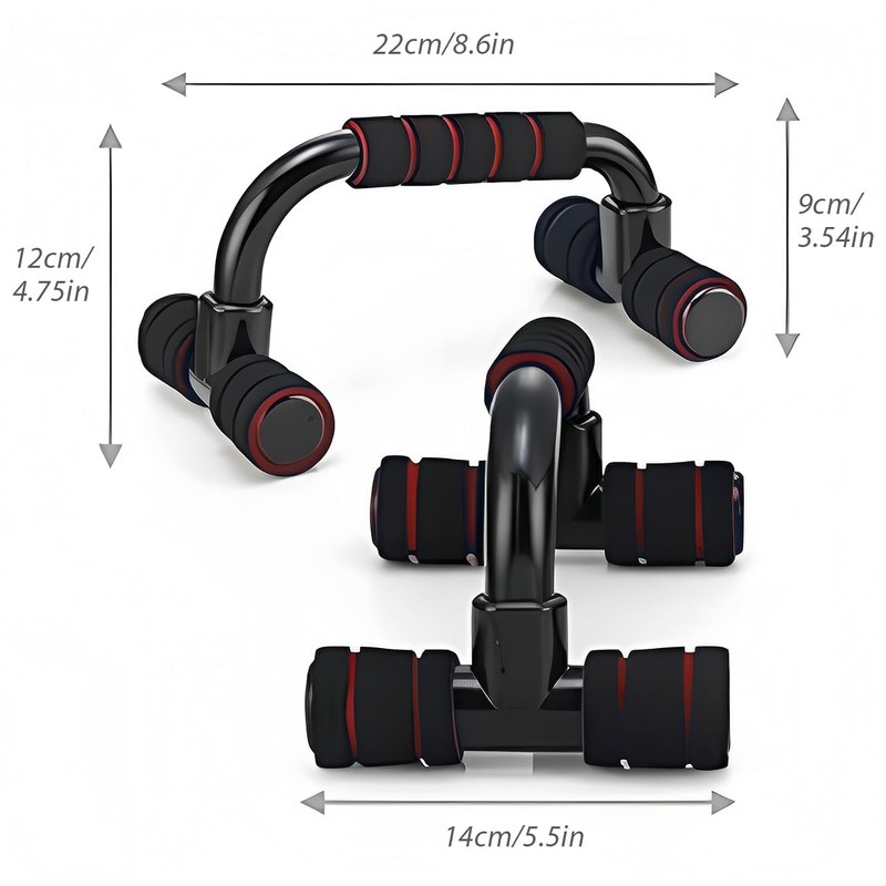 Push Up Bars for Men & Women (Red)