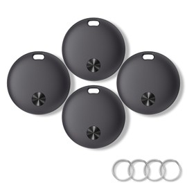 Air Tracker Tags-4 Pack, 2025 New Bluetooth Tracker Works with Apple Find My APP (iOS Only),92dB Sound,Replaceable Battery, Smart Tag with Keychain, Keys Finder and Item Locator for Luggage and More