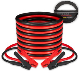 FIERYRED 1 Gauge 25 FT Quick Connect Jumper Cables, 1000A Heavy Duty Booster Cables with Travel Bag，Battery Jumper Cable for Truck, Diesel Trucks, SUV and Car