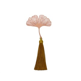 yueton Metal Leaf Tassel Bookmarks Ginkgo Leaf Bookmarkers Rose Gold Plated Brass Page Marker for Book Lovers